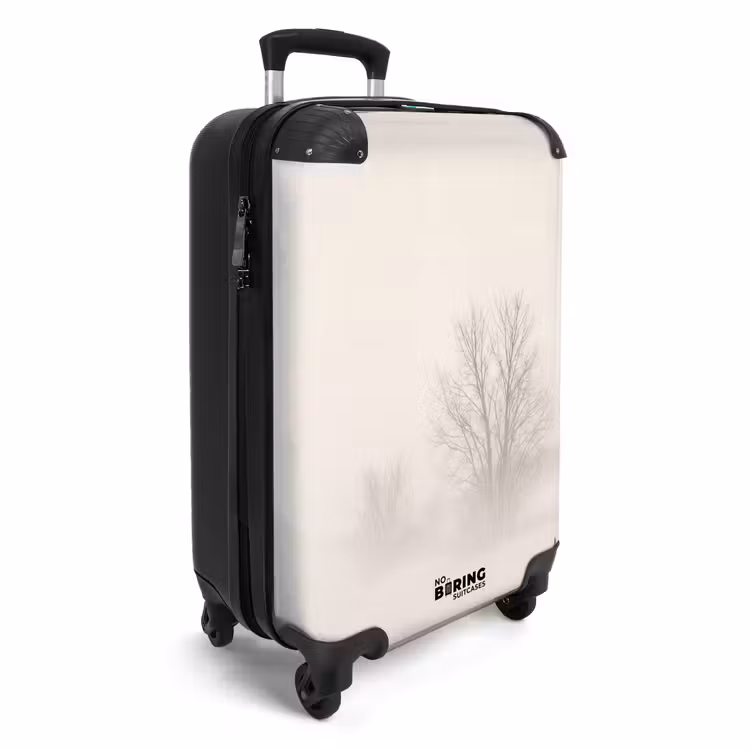 Koffer - Baum – Nebel – Schnee – Winter – Minimalistisch - Boom - Mist - Sneeuw - Winter - Minimalistisch NBS - Handbagage koffer - Volwassenen Unisex middel