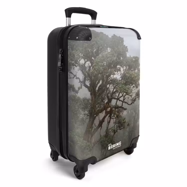 Koffer - Baum – Nebel – Wald – Grün – Natur - Boom - Mistig - Bos - Groen - Natuur NBS - Handbagage koffer - Volwassenen Unisex middel