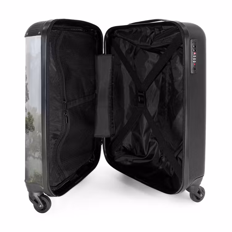 Koffer - Baum – Nebel – Wald – Grün – Natur - Boom - Mistig - Bos - Groen - Natuur NBS - Handbagage koffer - Volwassenen Unisex middel