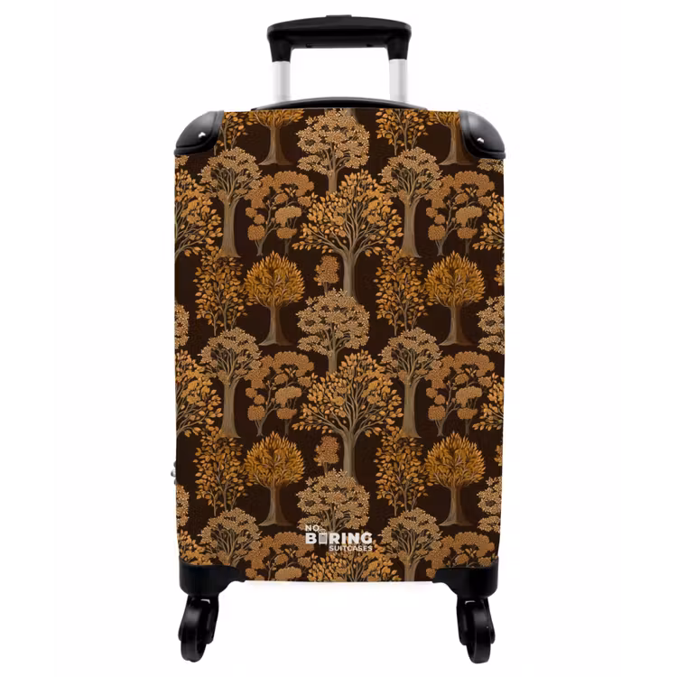 Koffer - Bäume – Muster – Braun - Bomen - Patroon - Bruin NBS - Handbagage koffer - Vrouwen middel