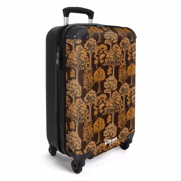 Koffer - Bäume – Muster – Braun - Bomen - Patroon - Bruin NBS - Handbagage koffer - Vrouwen middel
