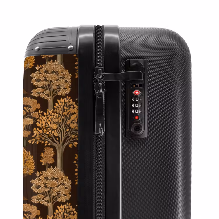 Koffer - Bäume – Muster – Braun - Bomen - Patroon - Bruin NBS - Handbagage koffer - Vrouwen middel