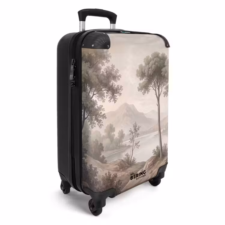 Koffer - Bäume – See – Berge – Illustration - Bomen - Meer - Bergen - Illustratie NBS - Handbagage koffer - Volwassenen Unisex middel