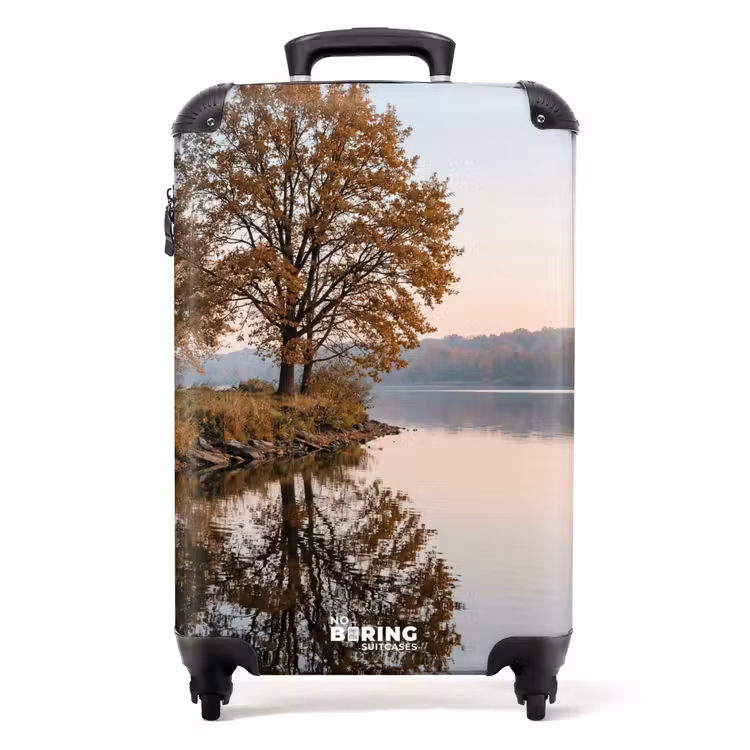 Koffer - Bäume – Spiegelung – Wasser – Sonnenaufgang – Gelassenheit - Bomen - Reflectie - Water - Zonsopgang - Serene NBS - Handbagage koffer - Volwassenen Unisex middel