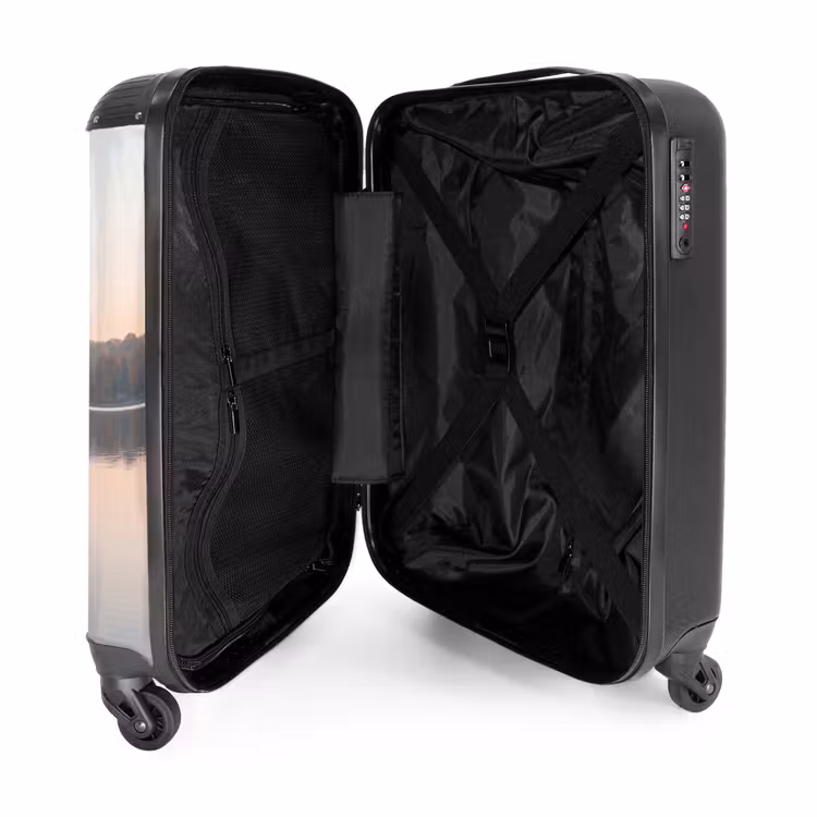 Koffer - Bäume – Spiegelung – Wasser – Sonnenaufgang – Gelassenheit - Bomen - Reflectie - Water - Zonsopgang - Serene NBS - Handbagage koffer - Volwassenen Unisex middel