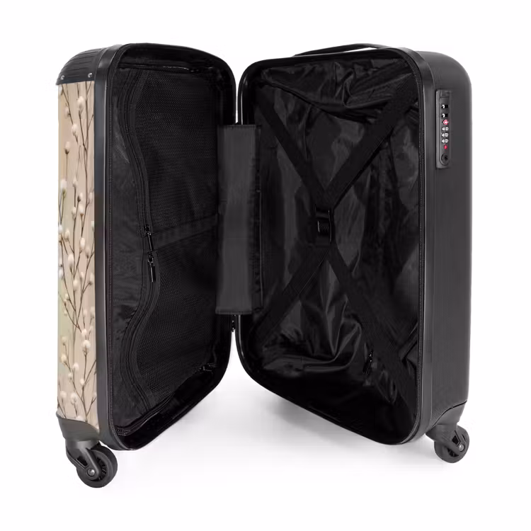 Koffer - Baumwolle – Natur – Taupe - Katoen - Natuur - Taupe NBS - Handbagage koffer - Vrouwen middel