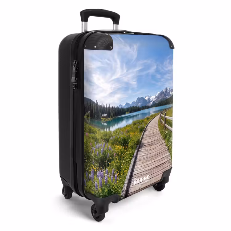 Koffer - Berge – See – Landschaft – Blau - Bergen - Meer - Landschap - Blauw NBS - Handbagage koffer - Volwassenen Unisex middel