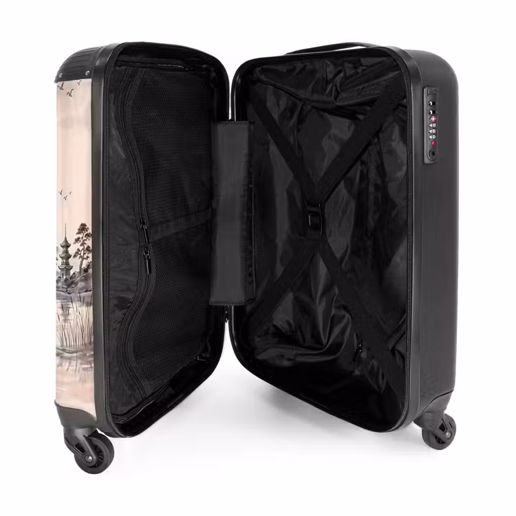 Koffer - Berggipfel – See – Blüten - Bergtop - Meer - Bloesem NBS - Handbagage koffer - Volwassenen Unisex middel