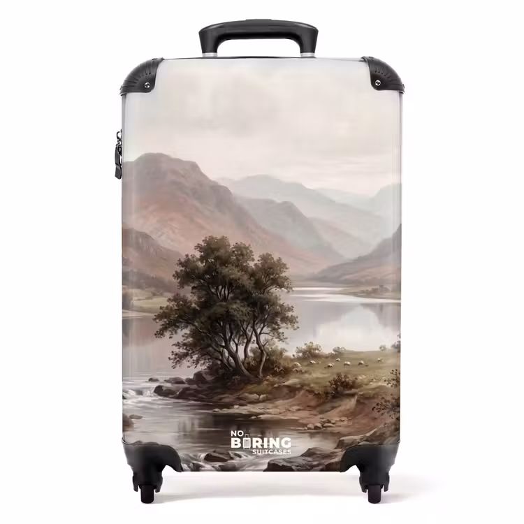 Koffer - Berglandschaft – See – Berge – Tal – Klassisch - Berglandschap - Meer - Bergen - Vallei - Klassiek NBS - Handbagage koffer - Volwassenen Unisex middel