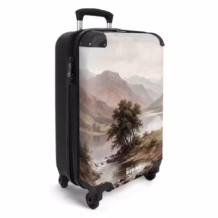 Koffer - Berglandschaft – See – Berge – Tal – Klassisch - Berglandschap - Meer - Bergen - Vallei - Klassiek NBS - Handbagage koffer - Volwassenen Unisex middel