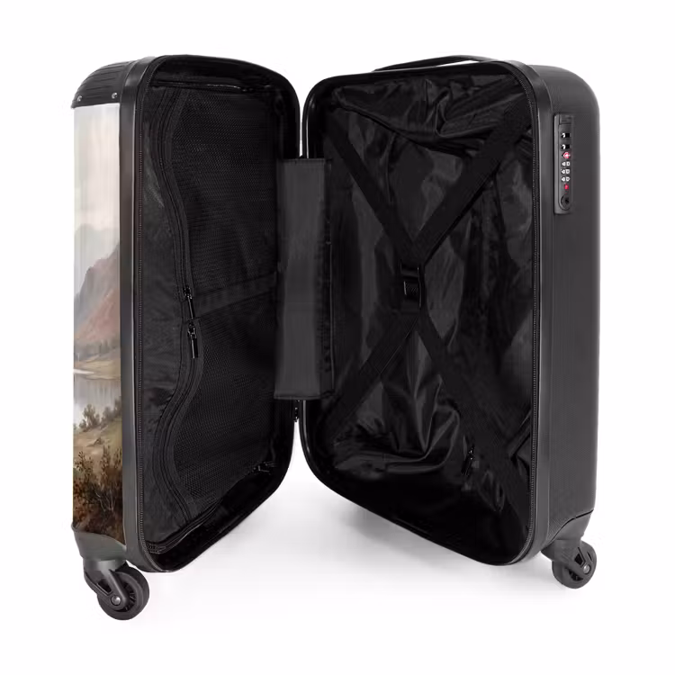 Koffer - Berglandschaft – See – Berge – Tal – Klassisch - Berglandschap - Meer - Bergen - Vallei - Klassiek NBS - Handbagage koffer - Volwassenen Unisex middel
