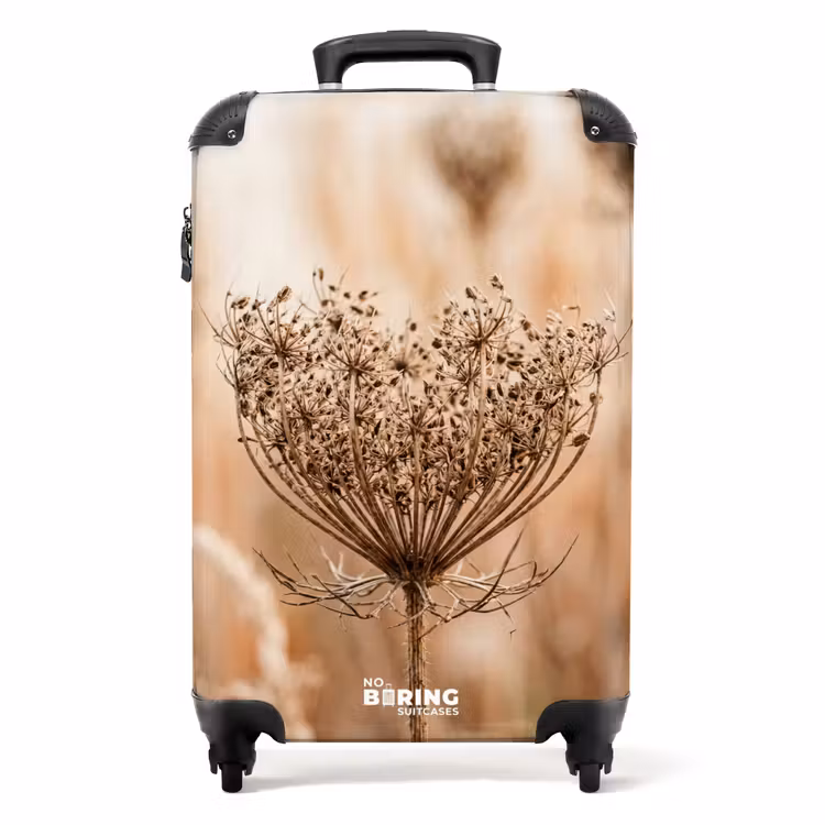 Koffer - Bildschirmblume – Trockenblume – Winter – Beige – Minimalistisch - Schermbloem - Droogbloem - Winter - Beige - Minimalistisch NBS - Handbagage koffer - Volwassenen Unisex middel