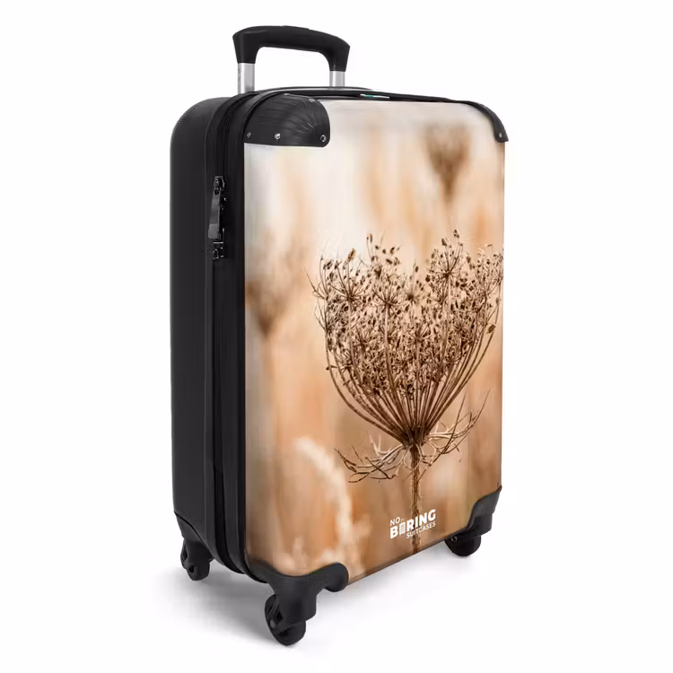 Koffer - Bildschirmblume – Trockenblume – Winter – Beige – Minimalistisch - Schermbloem - Droogbloem - Winter - Beige - Minimalistisch NBS - Handbagage koffer - Volwassenen Unisex middel