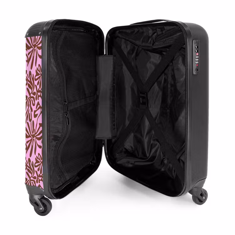 Organisch - Patroon - Roze NBS - Handbagage koffer - Volwassenen Unisex middel -binnenkant