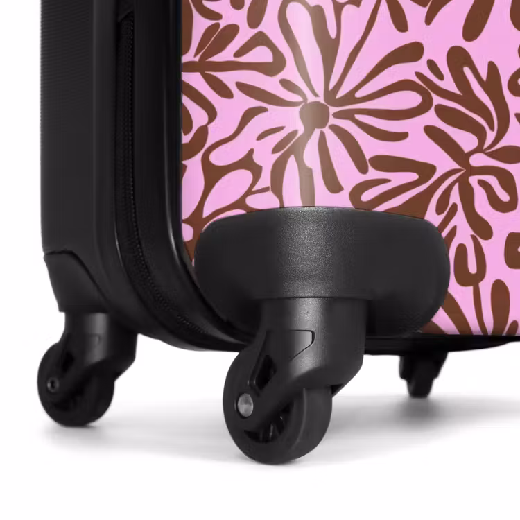 Organisch - Patroon - Roze NBS - Handbagage koffer - Volwassenen Unisex middel -wiel