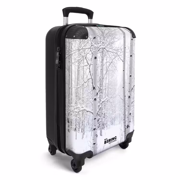 Koffer - Birken – Schnee – Winter – Wald – Weiß - Berkenbomen - Sneeuw - Winter - Bos - Wit NBS - Handbagage koffer - Volwassenen Unisex middel