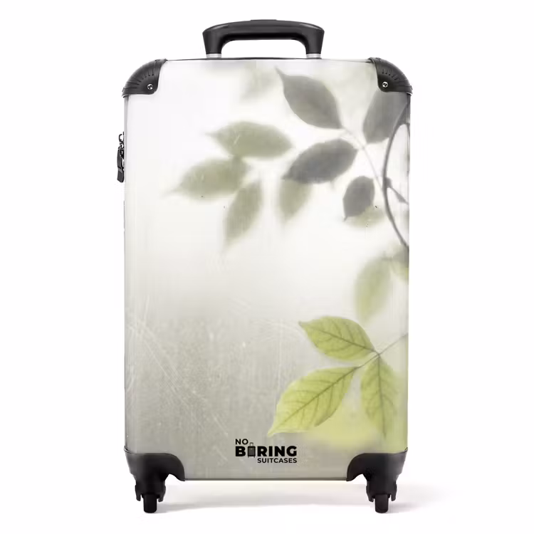 Koffer - Blatt – Schatten – Natur – Abstrakt – Grün - Blad - Schaduw - Natuur - Abstract - Groen NBS - Handbagage koffer - Volwassenen Unisex middel