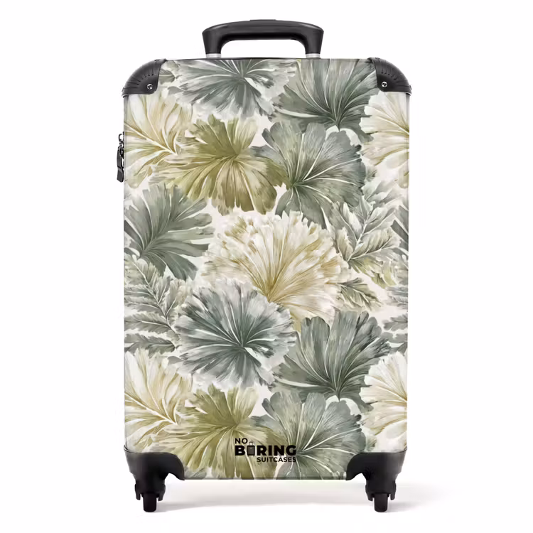 Bladeren - Botanisch - Groen NBS - Handbagage koffer - Volwassenen Unisex middel -productfoto_recht