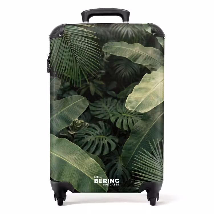 Koffer - Blätter – Grün – Tropisch – Natur - Bladeren - Groen - Tropisch - Natuur NBS - Handbagage koffer - Volwassenen Unisex middel