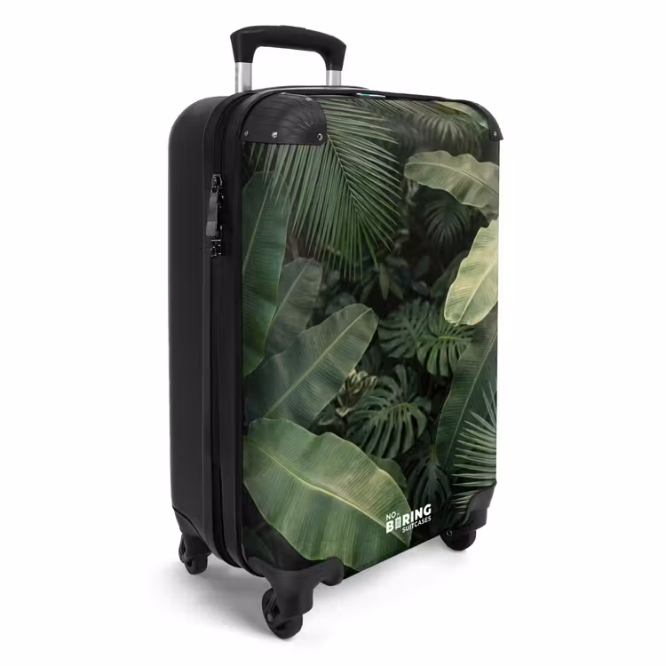 Koffer - Blätter – Grün – Tropisch – Natur - Bladeren - Groen - Tropisch - Natuur NBS - Handbagage koffer - Volwassenen Unisex middel