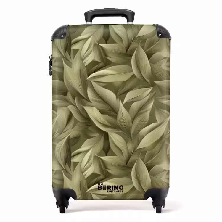 Bladeren - Modern - Groen NBS - Handbagage koffer - Volwassenen Unisex middel -productfoto_recht