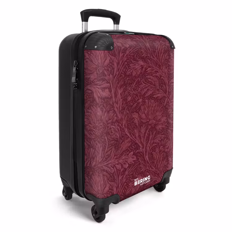 Bladeren - Patroon - Paars NBS - Handbagage koffer - Volwassenen Unisex middel -productfoto_3d