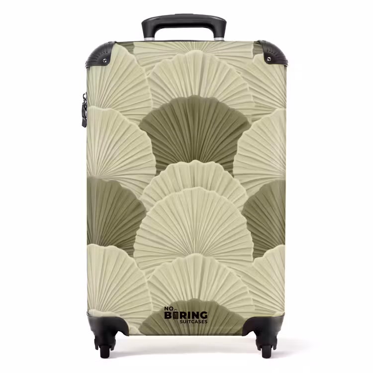 Bladeren - Structuur - Groen NBS - Handbagage koffer - Volwassenen Unisex middel -productfoto_recht