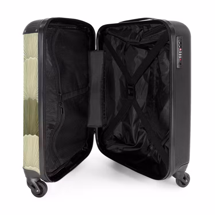 Bladeren - Structuur - Groen NBS - Handbagage koffer - Volwassenen Unisex middel -binnenkant