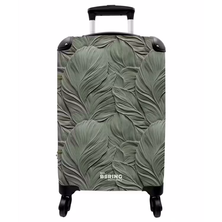 Koffer - Blätter – Textur – Grün - Bladeren - Textuur - Groen NBS - Handbagage koffer - Vrouwen middel