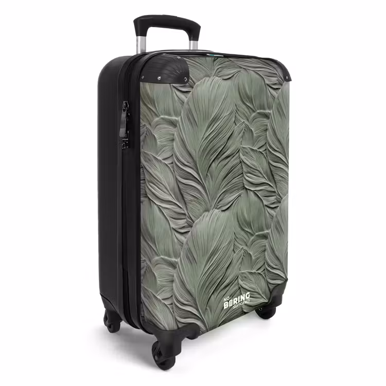 Koffer - Blätter – Textur – Grün - Bladeren - Textuur - Groen NBS - Handbagage koffer - Vrouwen middel