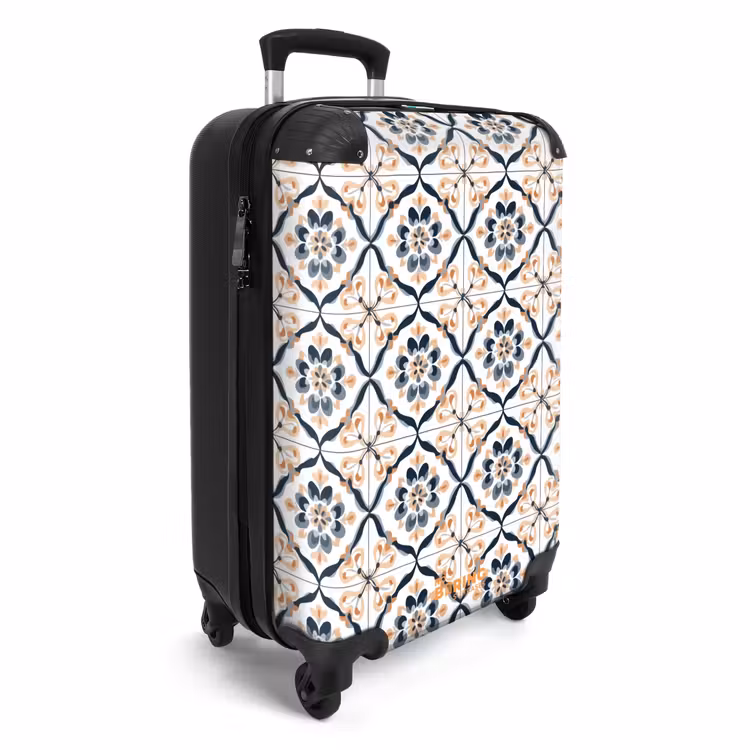 Bladvorm - Patroon - Kleurrijk NBS - Handbagage koffer - Volwassenen Unisex middel -productfoto_3d