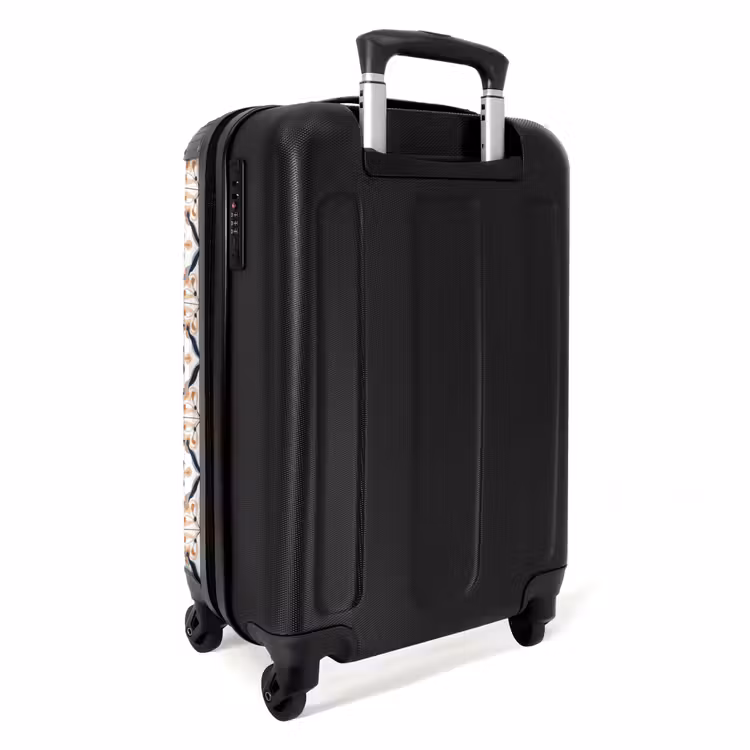 Bladvorm - Patroon - Kleurrijk NBS - Handbagage koffer - Volwassenen Unisex middel -achterkant
