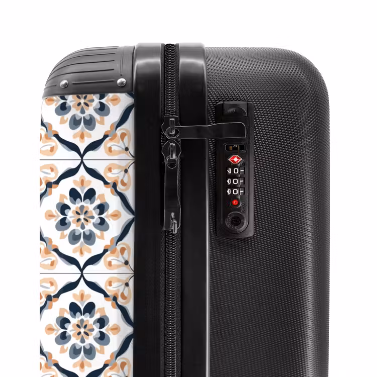 Bladvorm - Patroon - Kleurrijk NBS - Handbagage koffer - Volwassenen Unisex middel -slot