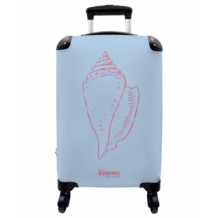 Koffer - Blau – Rosa – Muschel - Blauw - Roze - Zeeschelp NBS - Handbagage koffer - Vrouwen middel