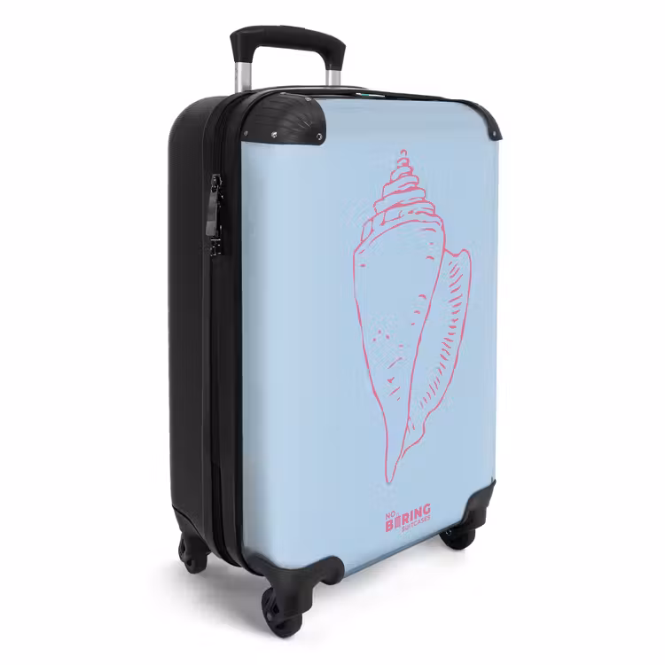 Koffer - Blau – Rosa – Muschel - Blauw - Roze - Zeeschelp NBS - Handbagage koffer - Vrouwen middel