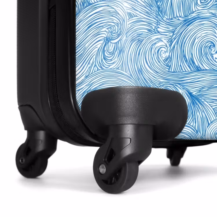 Koffer - Blau – Weiß – Spirale – Wellen – Linien - Blauw - Wit - Spiraal - Golven - Lijnen NBS - Handbagage koffer - Volwassenen Unisex middel