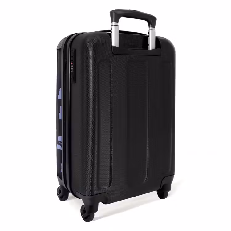 Blauwe blokken op donkerblauwe achtergrond NBS - Handbagage koffer - Kinderen Unisex middel -achterkant