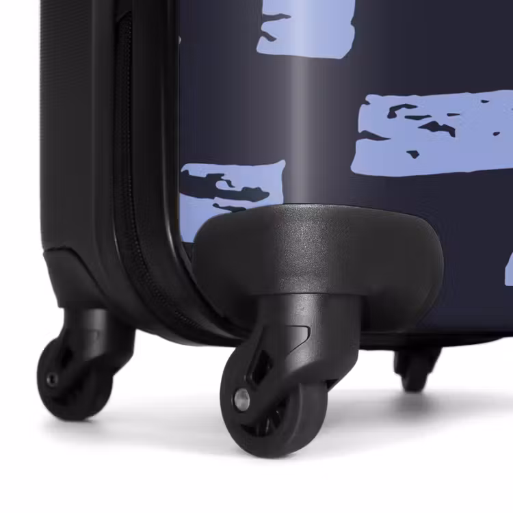 Blauwe blokken op donkerblauwe achtergrond NBS - Handbagage koffer - Kinderen Unisex middel -wiel