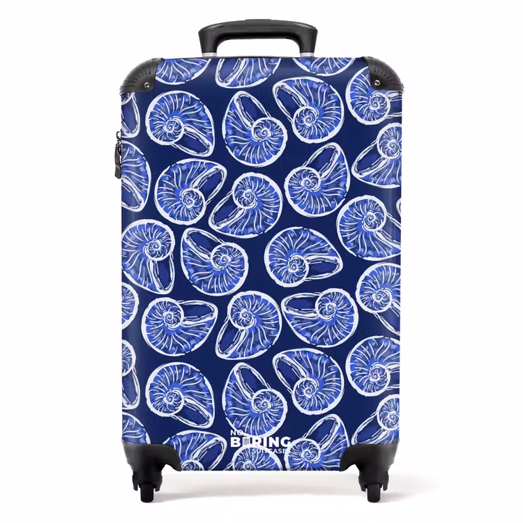 Blauwe schelpen patroon NBS - Handbagage koffer - Volwassenen Unisex middel -productfoto_recht
