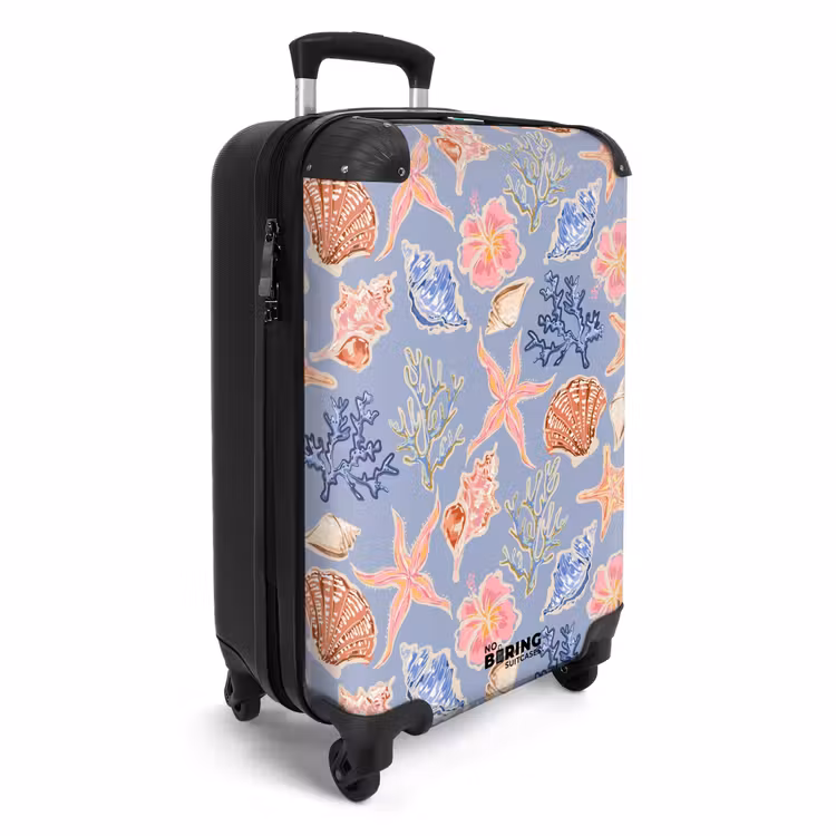 Blauwe schelpen patroon NBS - Handbagage koffer - Volwassenen Unisex middel -productfoto_3d