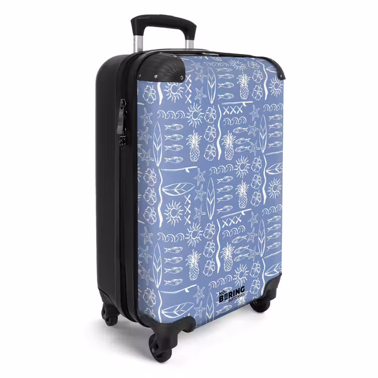 Blauwe surf patroon NBS - Handbagage koffer - Volwassenen Unisex middel -productfoto_3d