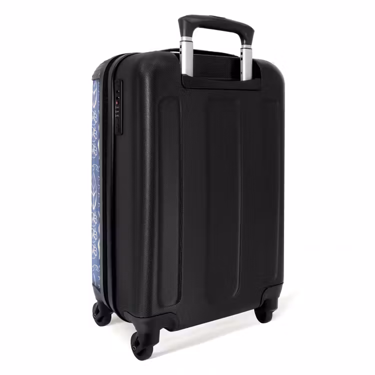 Blauwe surf patroon NBS - Handbagage koffer - Volwassenen Unisex middel -achterkant