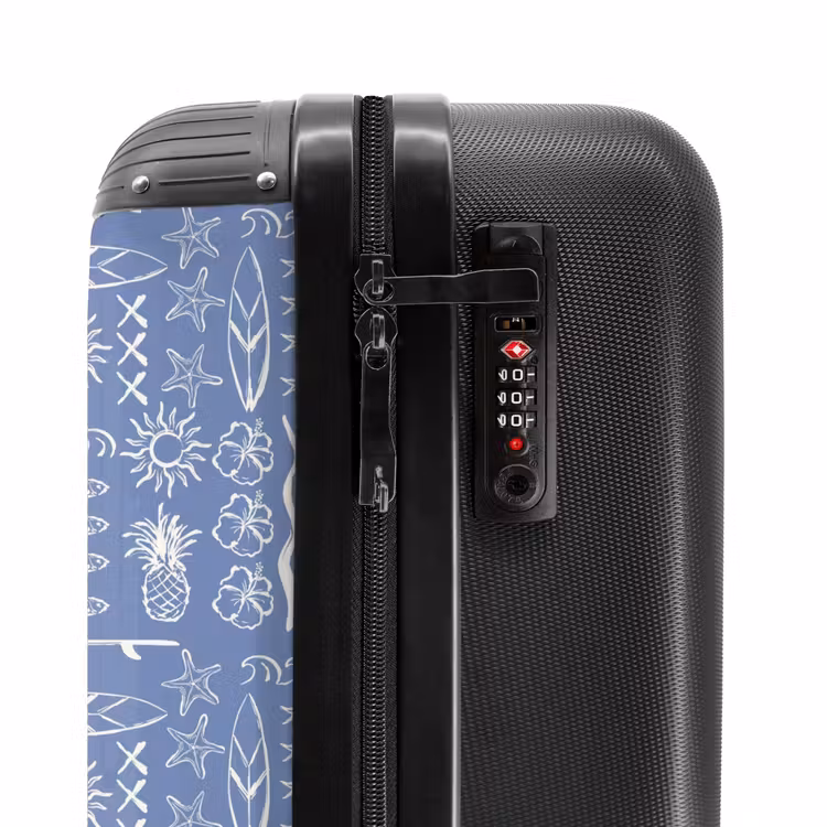 Blauwe surf patroon NBS - Handbagage koffer - Volwassenen Unisex middel -slot