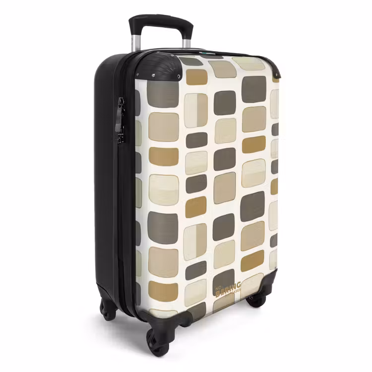 Blokken - Vintage - Grijs NBS - Handbagage koffer - Volwassenen Unisex middel -productfoto_3d