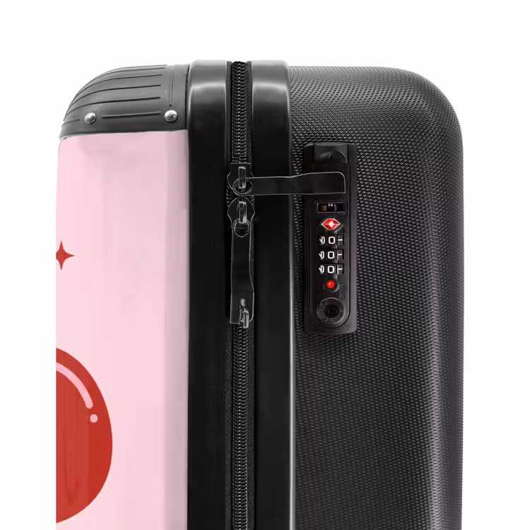 Bloem - Roze - Hartjes NBS - Handbagage koffer - Volwassenen Unisex middel -slot