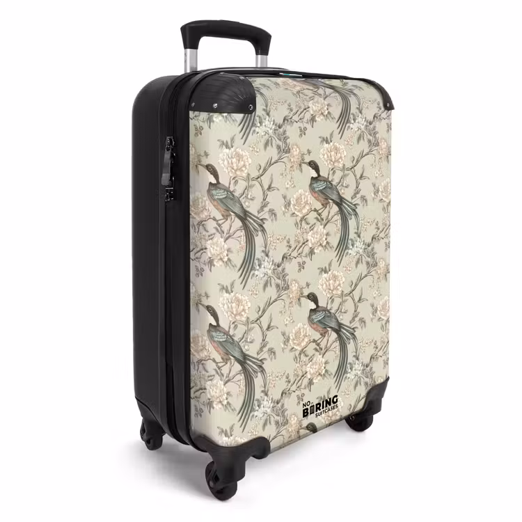 Bloem - Vogel - Kleurrijk NBS - Handbagage koffer - Volwassenen Unisex middel -productfoto_3d