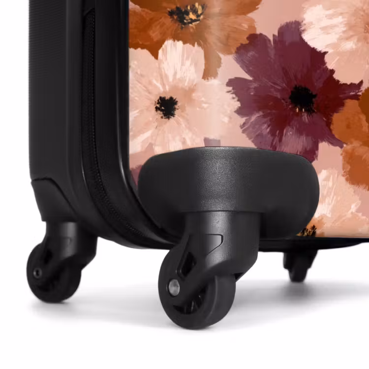 Bloemen - Abstract - Aardetinten NBS - Handbagage koffer - Volwassenen Unisex middel -wiel