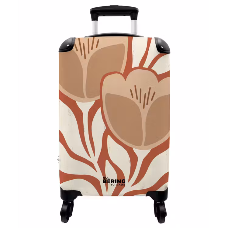 Koffer - Blumen – Abstrakt – Modern – Beige – Natur - Bloemen - Abstract - Modern - Beige - Natuur NBS - Handbagage koffer - Vrouwen middel