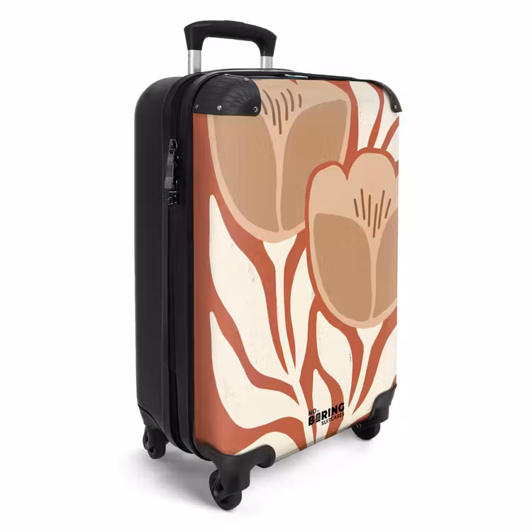 Koffer - Blumen – Abstrakt – Modern – Beige – Natur - Bloemen - Abstract - Modern - Beige - Natuur NBS - Handbagage koffer - Vrouwen middel