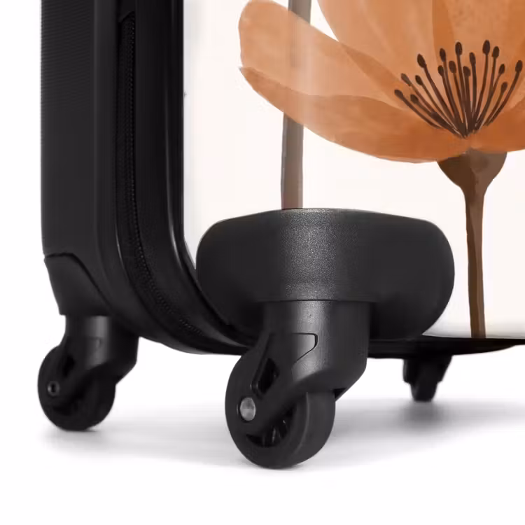 Koffer - Blumen – Abstrakt – Modern – Braun – Dekorativ - Bloemen - Abstract - Modern - Bruin - Decoratief NBS - Handbagage koffer - Vrouwen middel